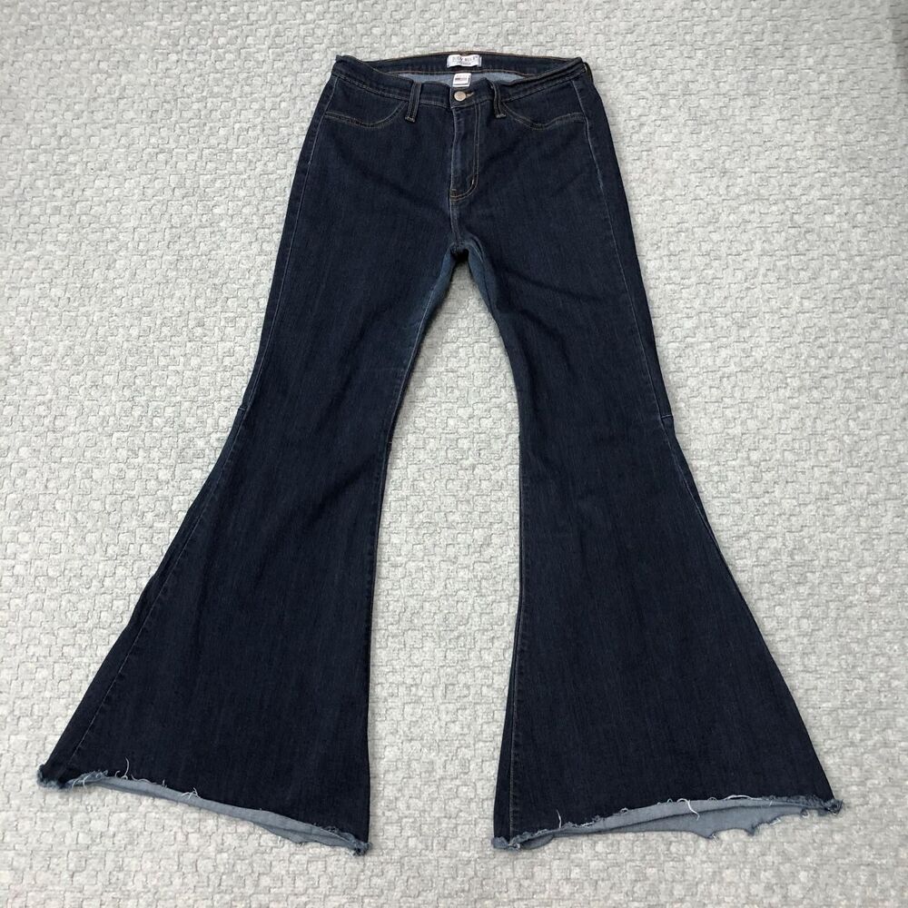 Judy Blue Jeans Womens 13/31 Super Flare Bell Bottom Raw Hem Made USA